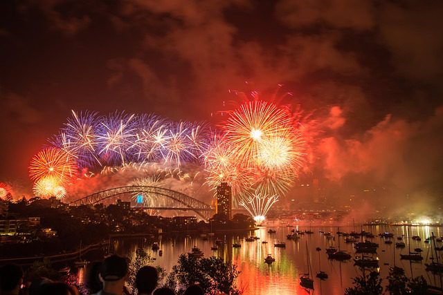 New Year's fireworks in Sydney, Australia.