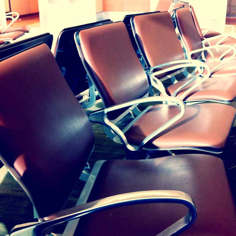 San Jose airport seats.