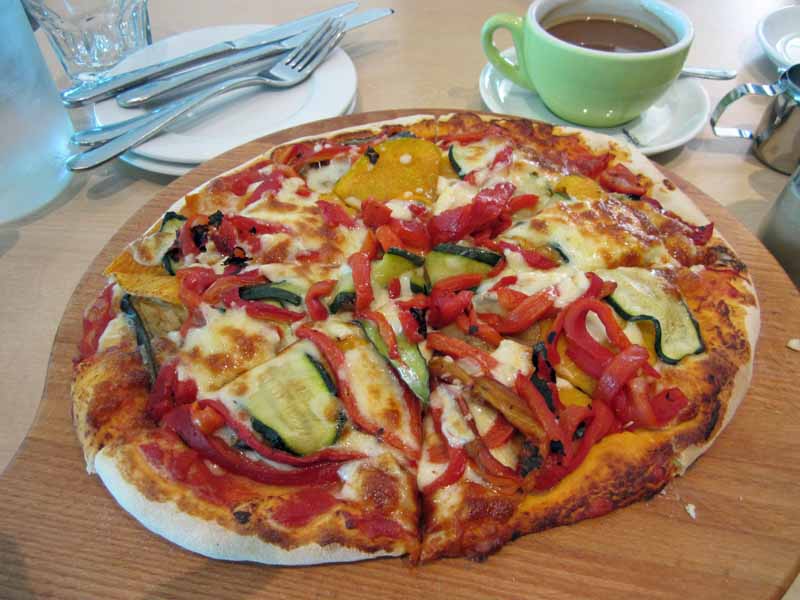 Pizza at Fed Square.