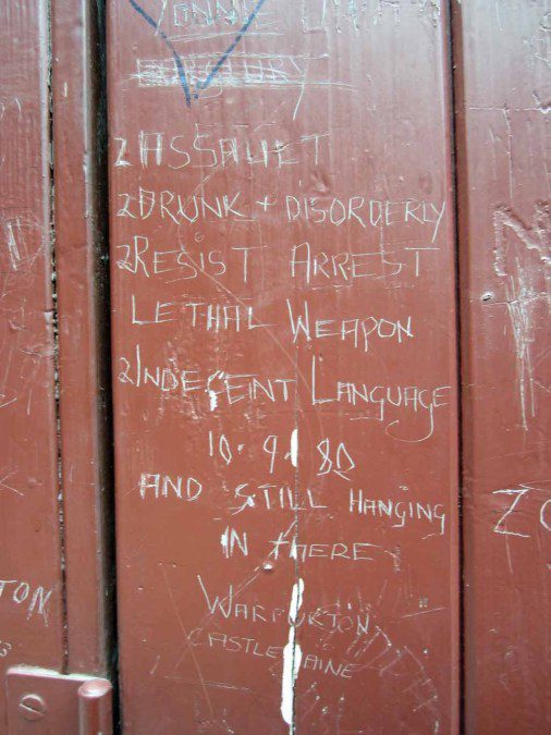 Graffiti in the women’s exercise yard at the old City Police Watch House.