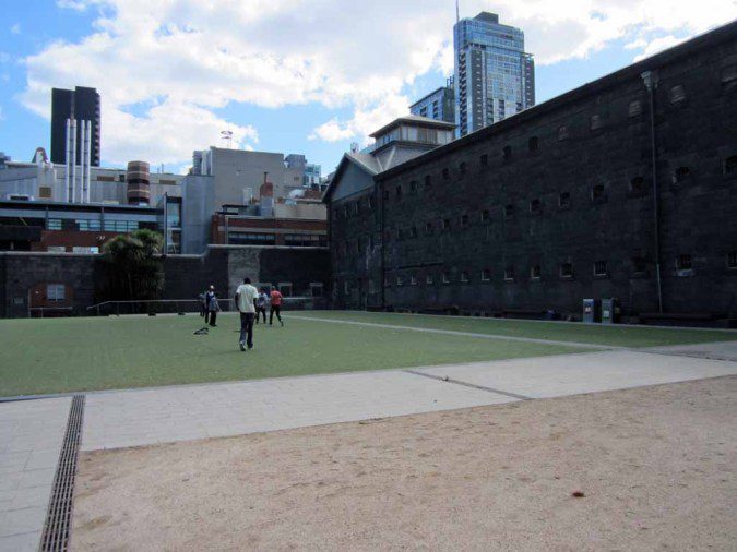 Outside the Old Melbourne Gaol.