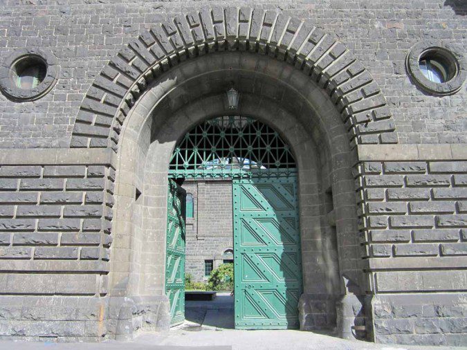 The entry to the Old Melbourne Gaol.