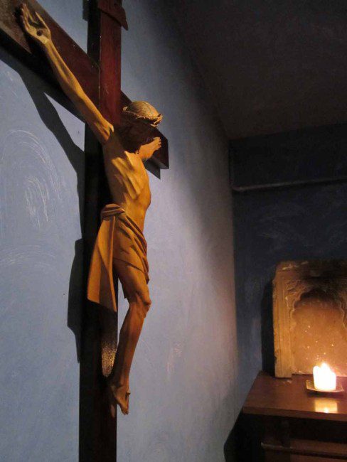 Crucifix on the wall.