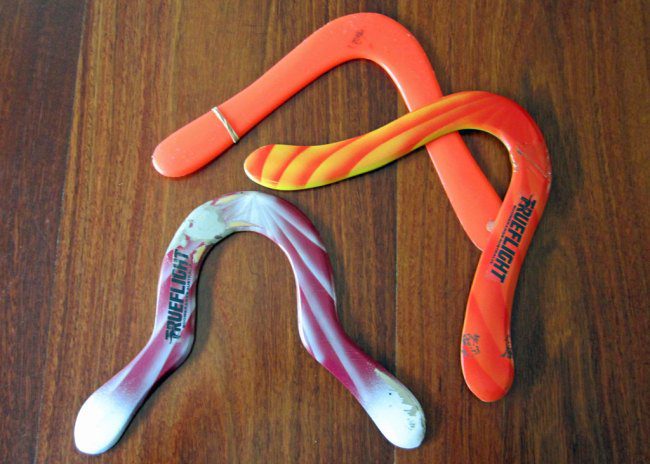Boomerangs.