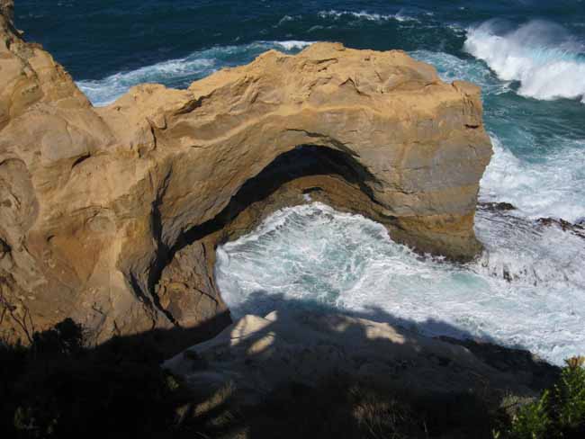 Limestone arch on the coast.