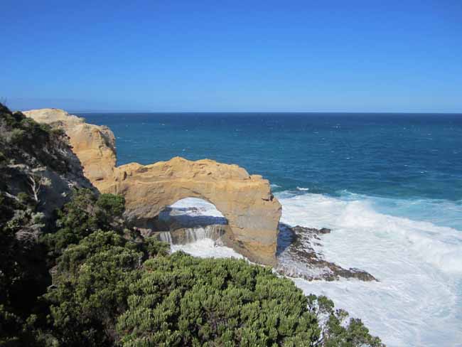 Limestone arch on the coast.