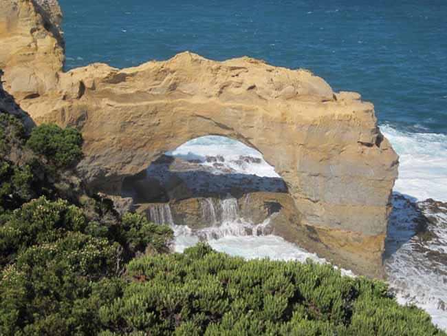 Limestone arch on the coast.