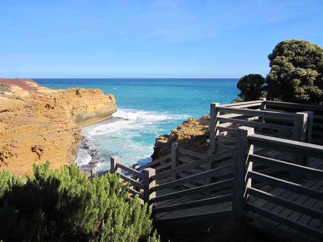 Steps leading down to the beach.