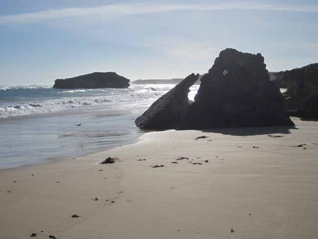 The  beach in the evening.