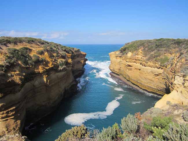Limestone headlands and the horizon.