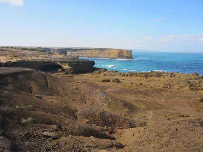 The rugged coastline.