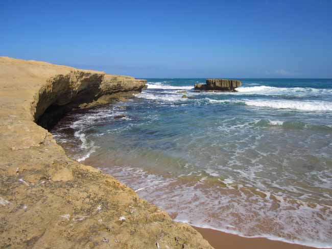 A rugged coastline.