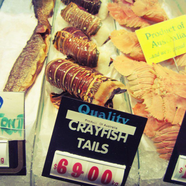Food at the Queen Victoria Market.