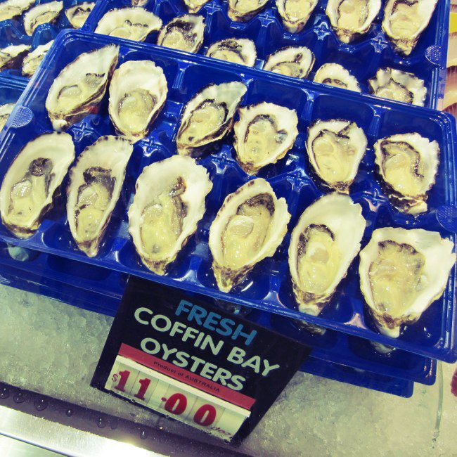 Food at the Queen Victoria Market.