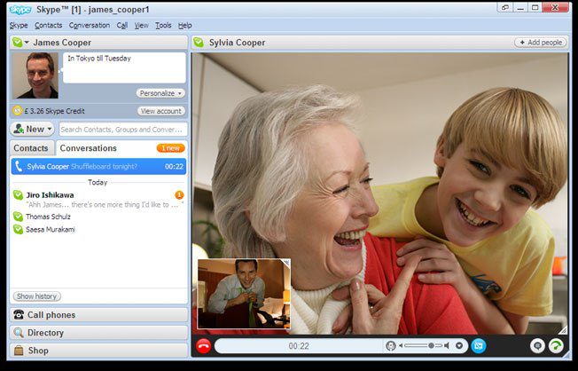 Staying connected abroad with Skype.