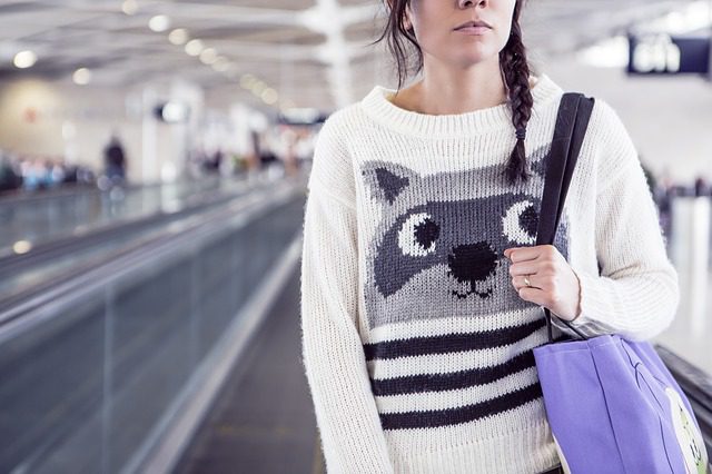 Young woman at an airport.