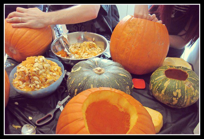 Halloween pumpkin carving.