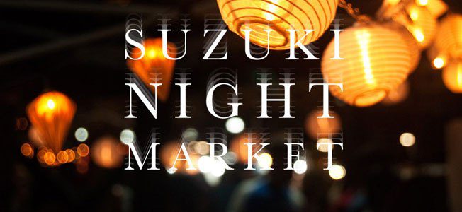 Suzuki Night Market banner.