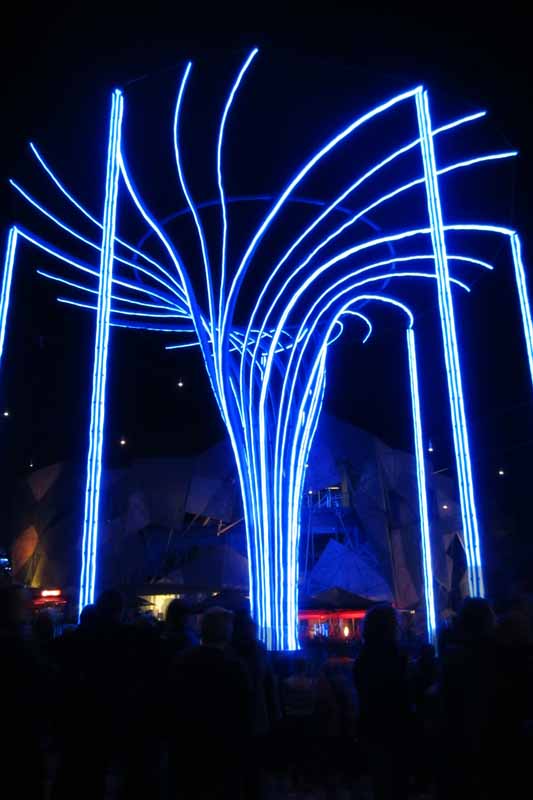 The Helix Tree at Federation Square for the Light in Winter celebration.