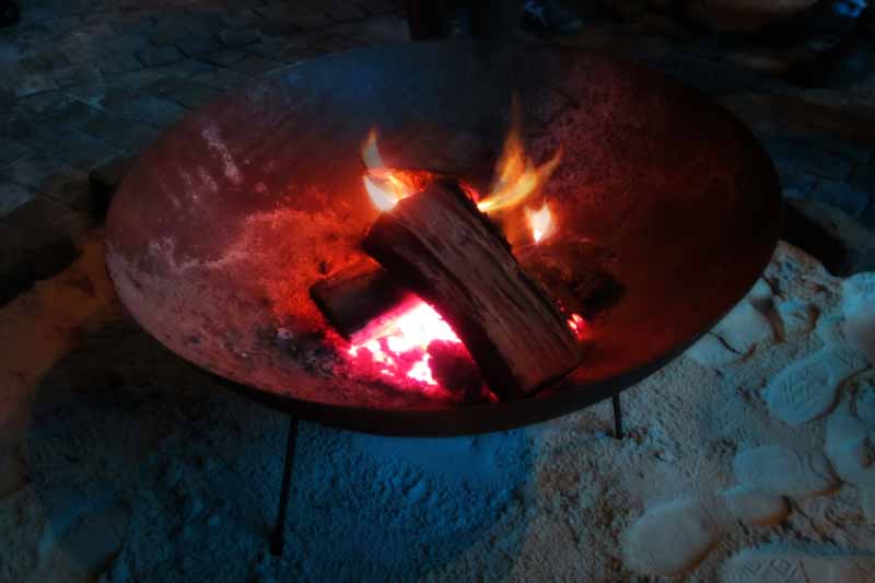A campfire in Fed Square.