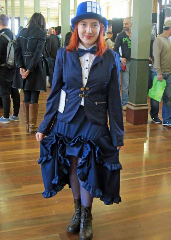 Young woman in costume.