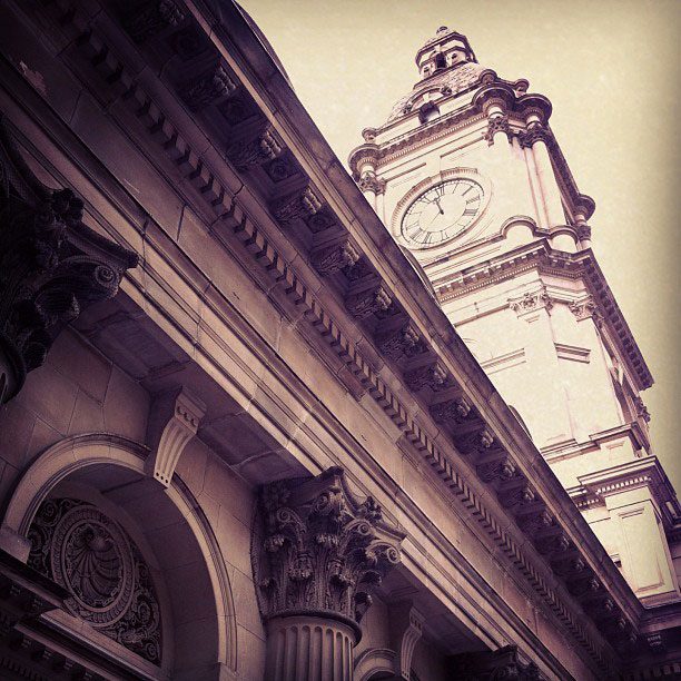 Melbourne Town Hall exterior.