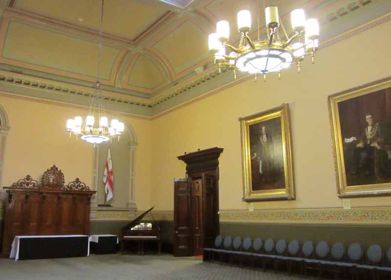 Inside Town Hall.