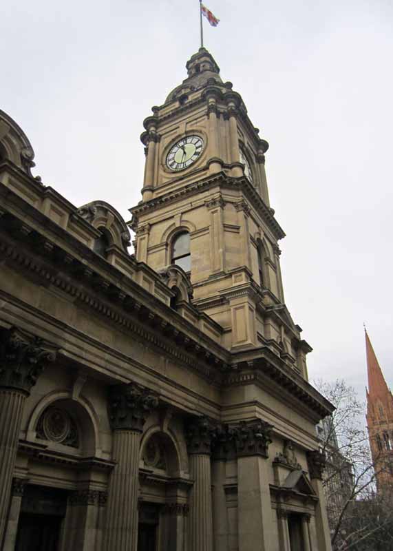 Melbourne Town Hall exterior.