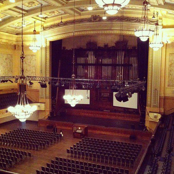 A glorious theater inside Melbourne Town Hall.