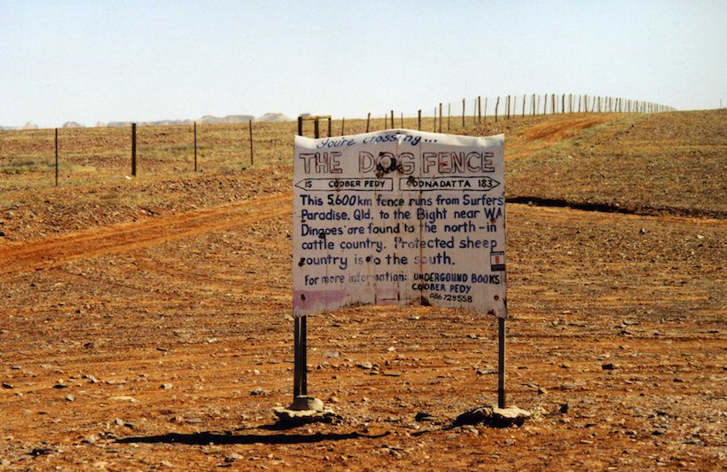 A portion of the dingo fence near Coober Pedy for more fun facts about Australia.