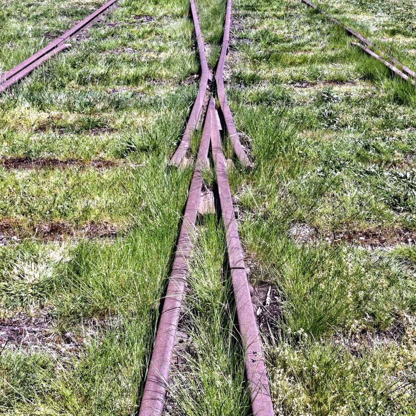 Old railroad track.