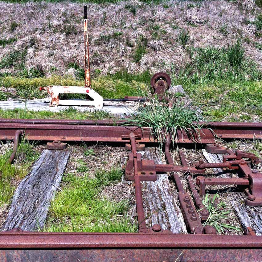 Old railroad track.