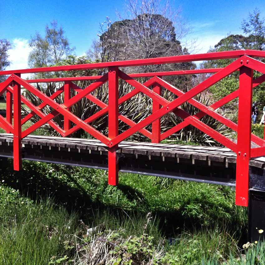 Red bridge.