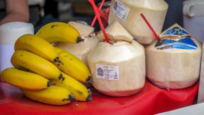 Coconuts and bananas.