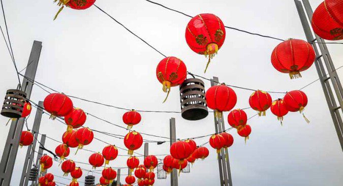 Red Chinese lanterns.