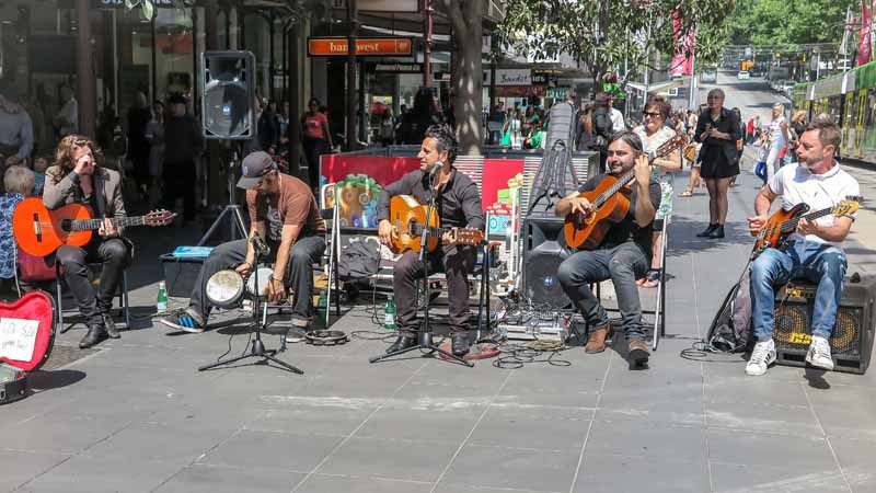 Street musicians.