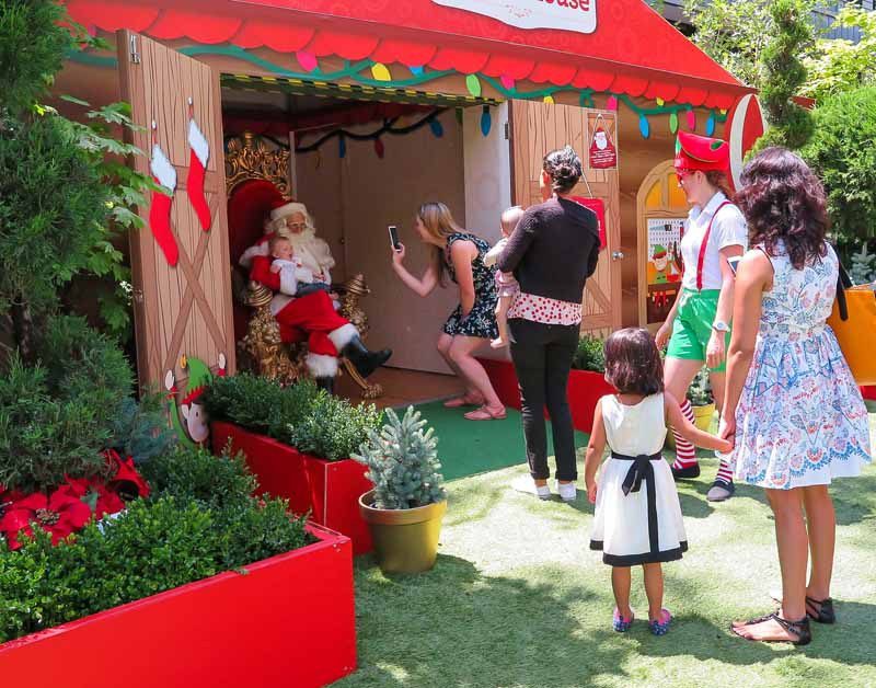 Kids and Santa Claus.