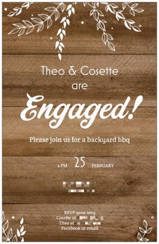 Engagement party invitation wedding