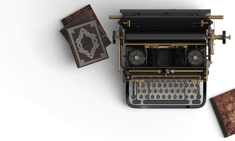 A vintage typewriter. On writing.