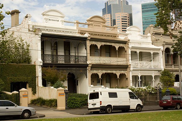 Boom Style terrace homes in Carlton