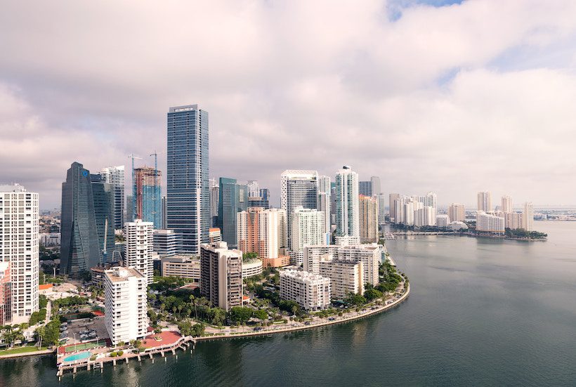 Miami skyline in the morning.