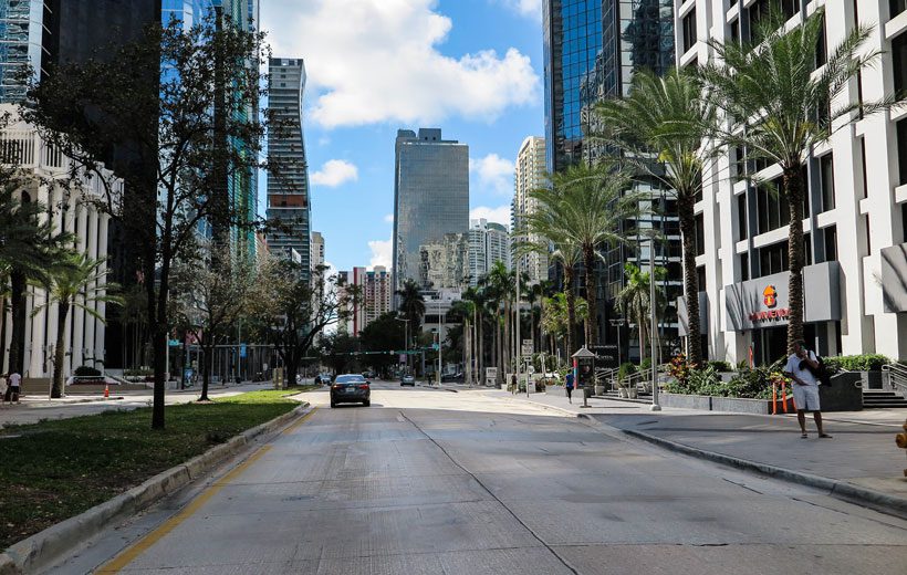 A view of Brickell Avenue in Miami.