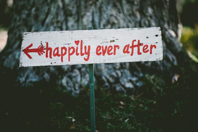 Happily ever after wedding sign.