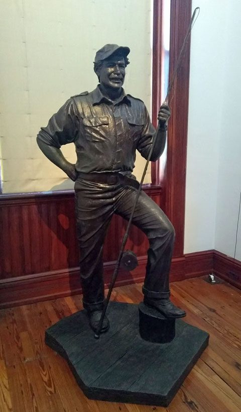A statue of Ernest Hemingway at the Key West Art & Historical Society.