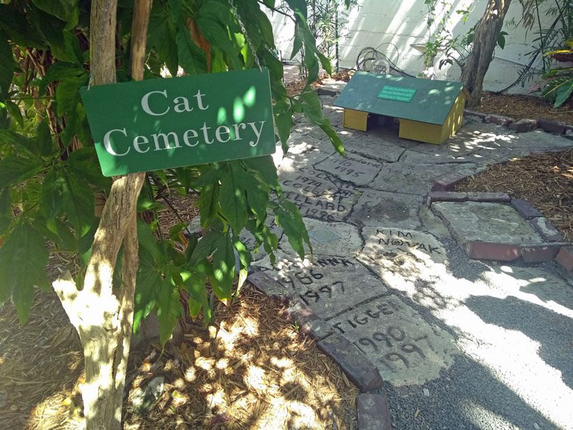 The cat cemetery at the Ernest Hemingway Home and Museum.