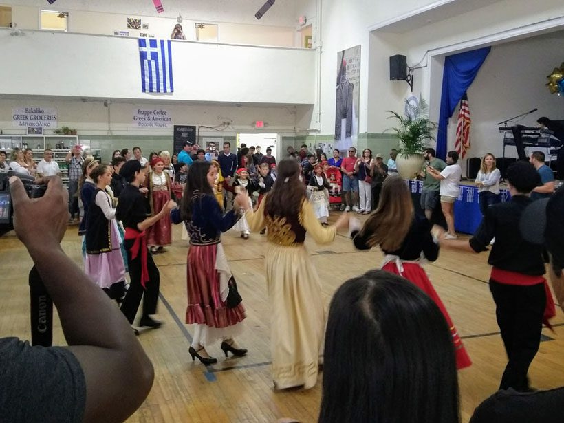 Young dancers at the Greek festival.