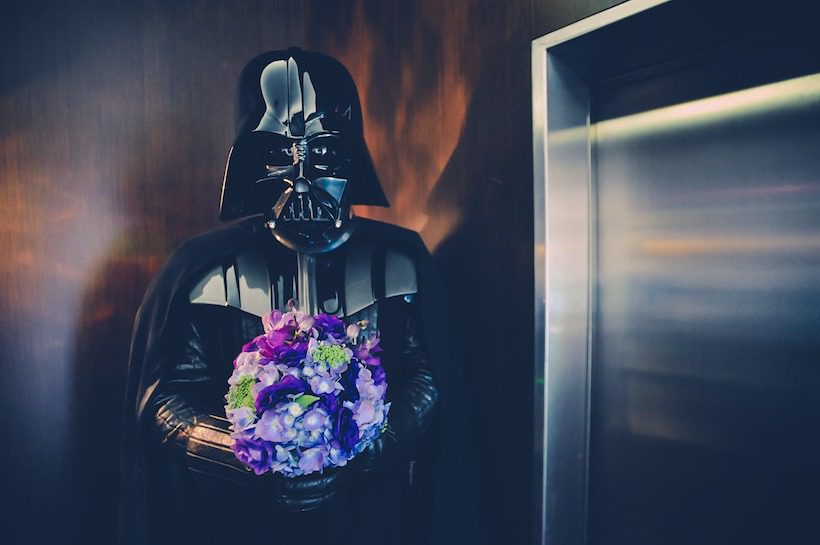 Darth Vader holding flowers for post on how to be a critic.