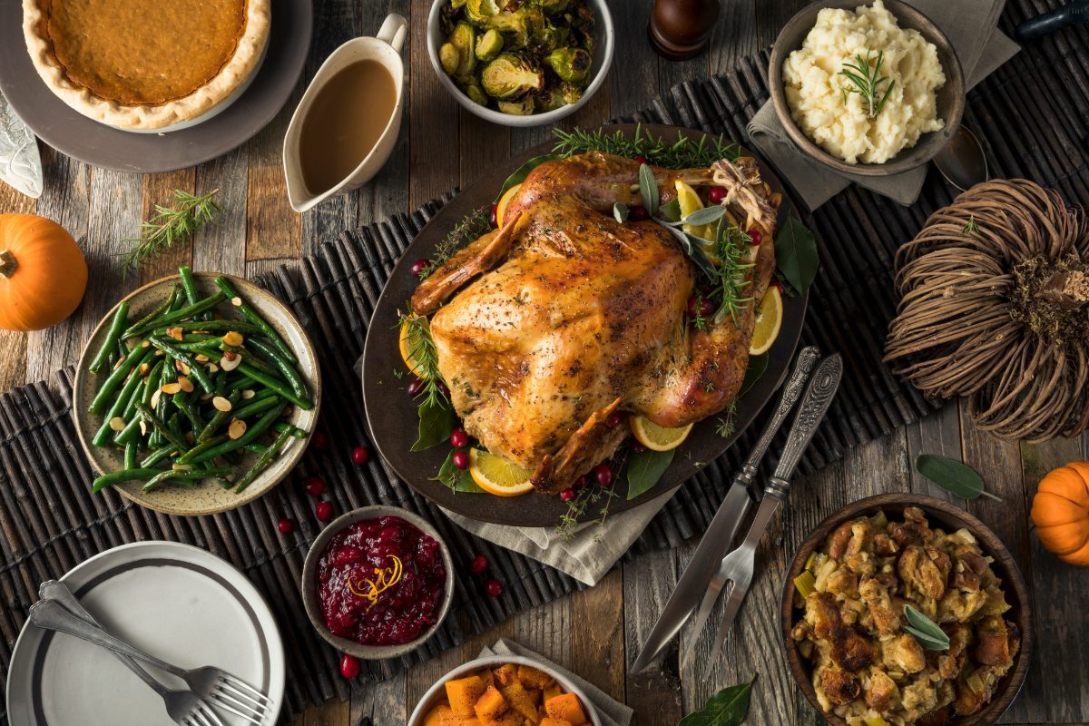 Thanksgiving dinner table