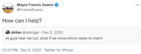 Francis Suarez tweet.