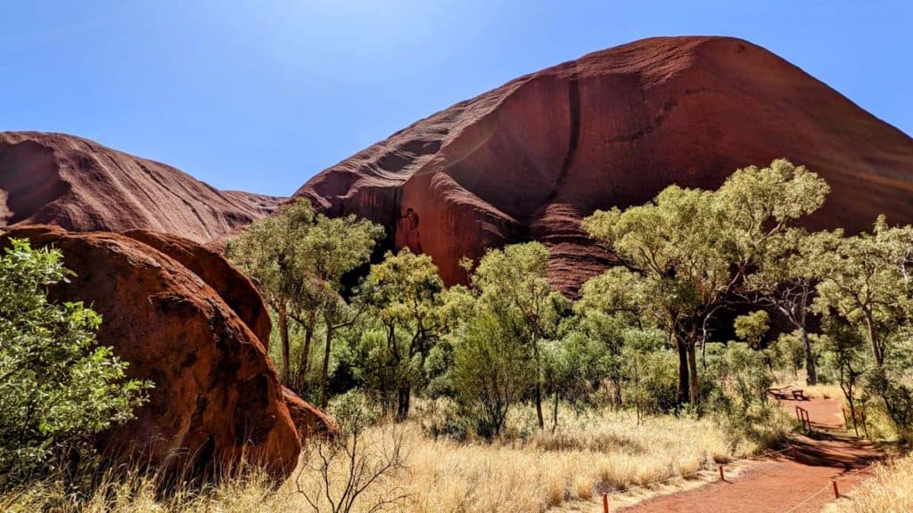 Rock formations at Uluru.